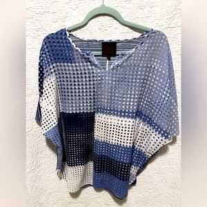 French Blue for petites women’s top with bling